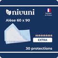 Alèse absorbante jetable 60x90 extra Nivuni fabriquée en France paquet de 30 protections