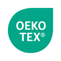 Label OEKO-TEX garantissant l'absence de substances nocives pour la santé et la peau dans les protections Nivuni.