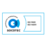 Certifications internationales SOCOTEC ISO 9001 et ISO 14001 garantissant le management de la qualité et le respect de l'environnement pour la marque Nivuni.