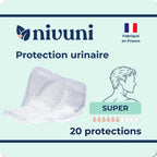 Protection urinaire homme super Nivuni fabriquée en France paquet de 20 protections absorbantes